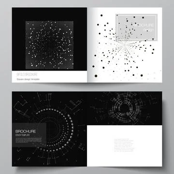 Vector layout of two covers templates for square design bifold brochure, flyer 스톡 일러스트