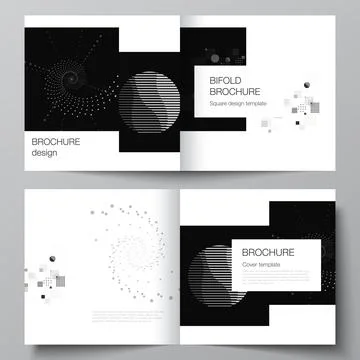 Vector layout of two covers templates for square bifold brochure, flyer, cover Stock Illustration