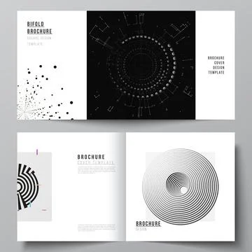 Vector layout of two covers templates for square design bifold brochure, flyer 스톡 일러스트