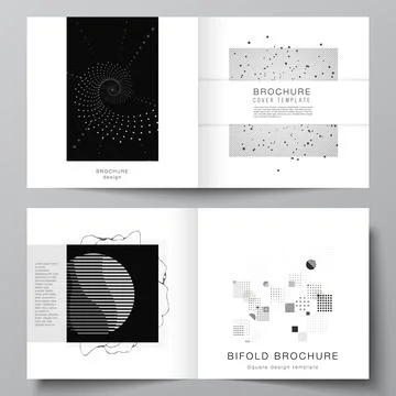 Vector layout of two covers templates for square bifold brochure, flyer, cover Stock Illustration