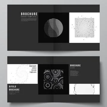 Vector layout of two covers templates for square bifold brochure, flyer, cover Stock Illustration