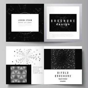 Vector layout of two covers templates for square design bifold brochure, flyer Stock Illustration