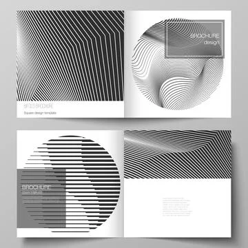 The vector layout of two covers templates for square design bifold brochure Stock Illustration