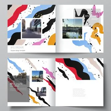 Vector layout of two covers templates for square design bifold brochure, flyer Stock Illustration