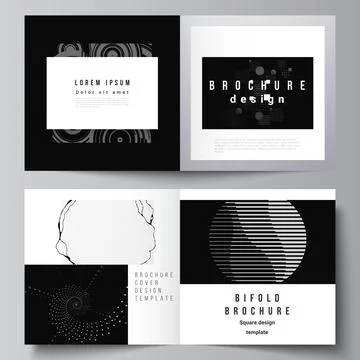 Vector layout of two covers templates for square bifold brochure, flyer, cover Stock Illustration