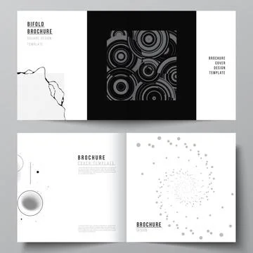 Vector layout of two covers templates for square bifold brochure, flyer, cover Stock Illustration
