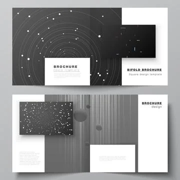 Vector layout of two covers templates for square design bifold brochure, flyer Stock Illustration