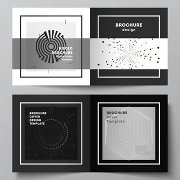Vector layout of two covers templates for square design bifold brochure, flyer Stockillustratie