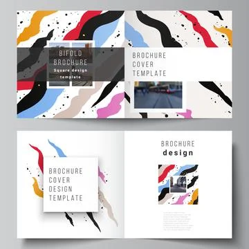 Vector layout of two covers templates for square design bifold brochure, flyer Stock Illustration