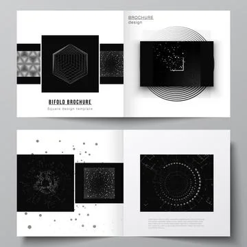 Vector layout of two covers templates for square design bifold brochure, flyer Stock Illustration