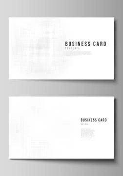 Vector layout of two creative business cards design templates, horizontal Stock Illustration