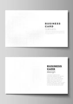 Vector layout of two creative business cards design templates, horizontal Stock Illustration