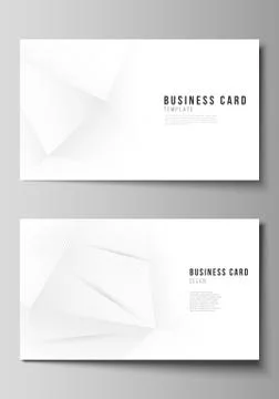 Vector layout of two creative business cards design templates, horizontal Stock Illustration