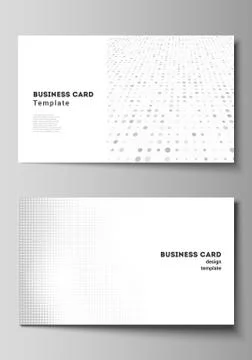 Vector layout of two creative business cards design templates, horizontal Stock Illustration