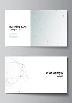 Vector layout of two creative business cards design templates, horizontal Illustrazione stock