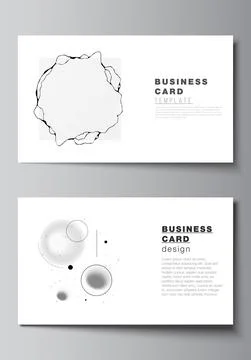 Vector layout of two creative business cards design templates, horizontal Stock Illustration