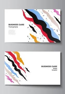 Vector layout of two creative business cards design templates, horizontal Stock Illustration