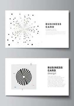 Vector layout of two creative business cards design templates, horizontal Illustrazione stock