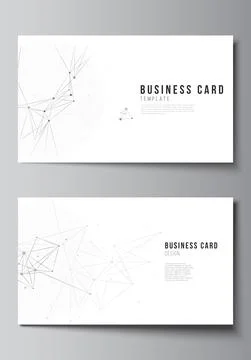 Vector layout of two creative business cards design templates, horizontal Illustrazione stock