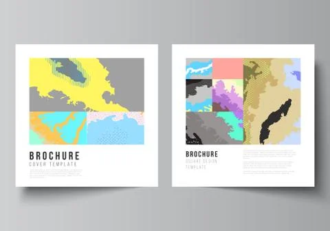 Vector layout of two square covers design templates for brochure, flyer Stock Illustration