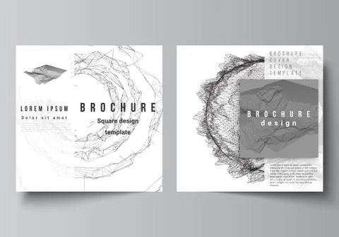 Vector layout of two square covers templates for brochure, flyer, magazine Stock Illustration