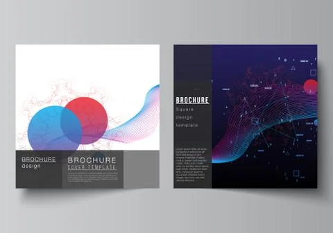Vector layout of two square covers templates for brochure, flyer, cover design Illustrazione stock