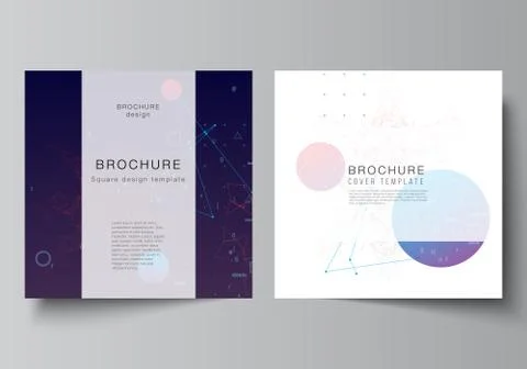 Vector layout of two square covers templates for brochure, flyer, cover design Illustrazione stock