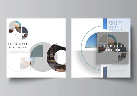 Vector layout of two square covers design template for brochure, flyer, magazine Illustrazione stock