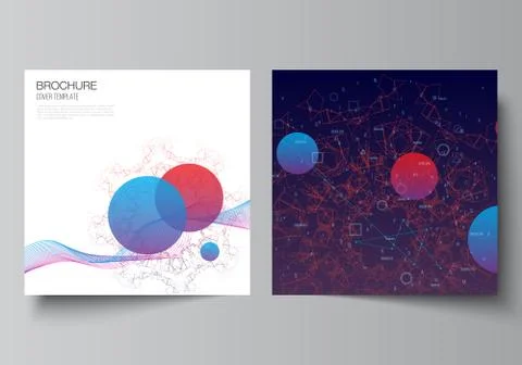 Vector layout of two square covers templates for brochure, flyer, cover design Illustrazione stock