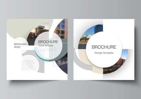 Vector layout of two square covers design template for brochure, flyer, magazine Stock Illustration