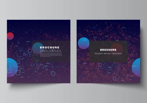 Vector layout of two square covers templates for brochure, flyer, cover design Illustrazione stock