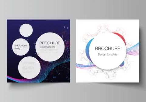 Vector layout of two square covers templates for brochure, flyer, cover design Illustrazione stock
