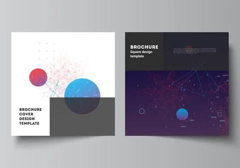 Vector layout of two square covers templates for brochure, flyer, cover design Illustrazione stock