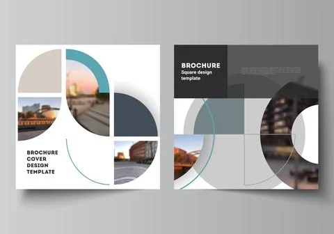 Vector layout of two square covers design template for brochure, flyer, magazine Illustrazione stock
