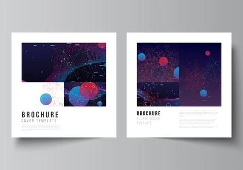 Vector layout of two square covers templates for brochure, flyer, cover design Illustrazione stock
