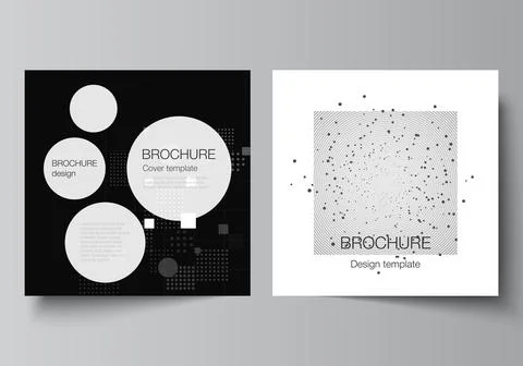 Vector layout of two square covers templates for brochure, flyer, cover design Stock Illustration