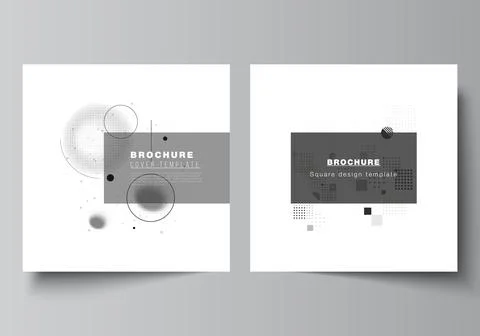 Vector layout of two square covers templates for brochure, flyer, cover design 스톡 일러스트