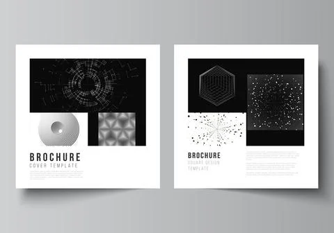 Vector layout of two square covers design templates for brochure, flyer Stock Illustration