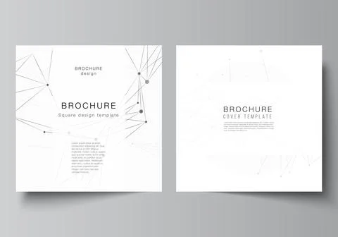 Vector layout of two square covers templates for brochure, flyer, magazine Stock Illustration