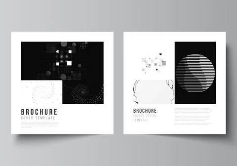 Vector layout of two square covers templates for brochure, flyer, cover design Stock Illustration