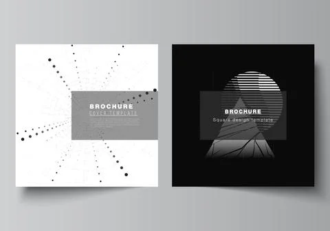 Vector layout of two square covers design templates for brochure, flyer Stock Illustration