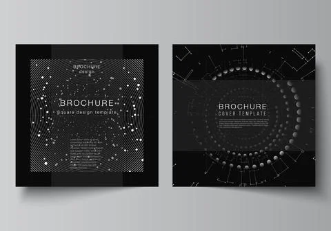 Vector layout of two square covers design templates for brochure, flyer Stockillustratie