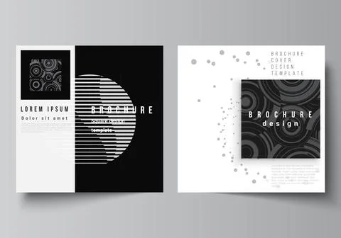 Vector layout of two square covers templates for brochure, flyer, cover design Stock Illustration