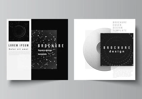 Vector layout of two square covers design templates for brochure, flyer 스톡 일러스트