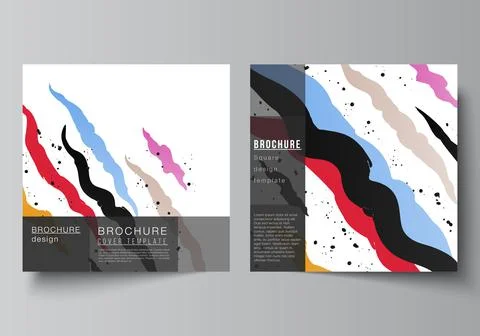 Vector layout of two square covers design templates for brochure, flyer Stock Illustration