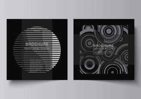 Vector layout of two square covers templates for brochure, flyer, cover design 스톡 일러스트