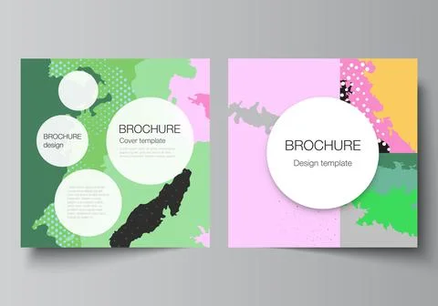 Vector layout of two square covers design templates for brochure, flyer Stock Illustration