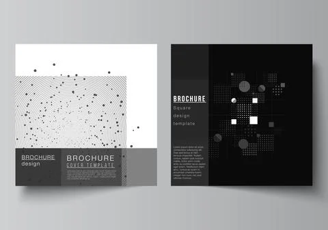 Vector layout of two square covers templates for brochure, flyer, cover design Stock Illustration