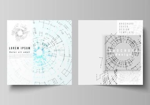 The vector layout of two square format covers design templates for brochure Stock Illustration