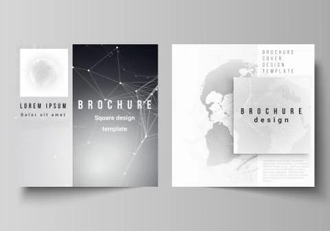 Vector layout of two square format covers design templates for brochure, flye Stock Illustration